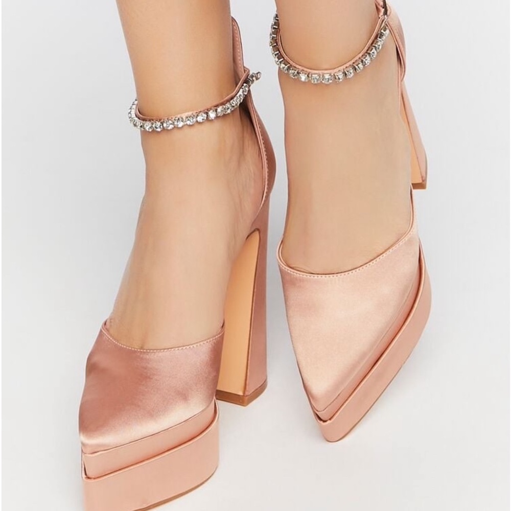 Forever 21 Faux Gem Platform Heels